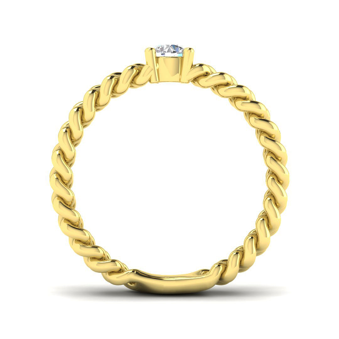 9ct Yellow Gold Round Lab Grown Diamond Ring 2