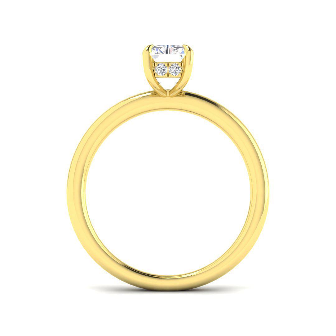 9ct Yellow Gold Radiant Lab Grown Diamond Ring 2