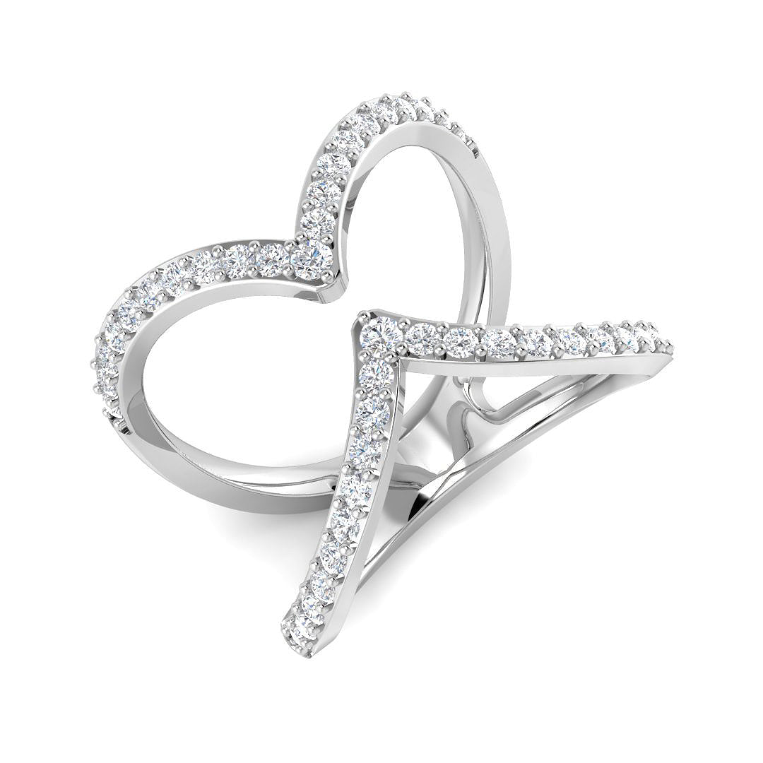 9ct White Gold Round Lab Grown Diamond Ring 1