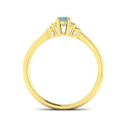 9ct Yellow Gold Oval Aquamarine and Diamond Ring 2