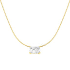 9ct Yellow Gold Emerald Cut Lab Grown Diamond Necklace 1