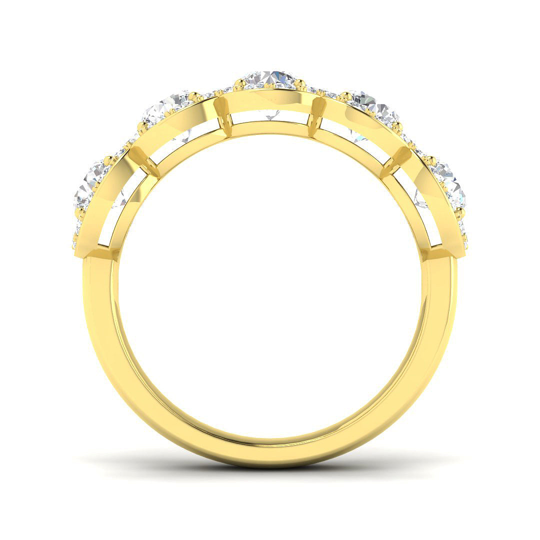 9ct Yellow Gold Round Lab Grown Diamond Ring 2