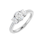9ct White Gold Oval Lab Grown Diamond Ring 1