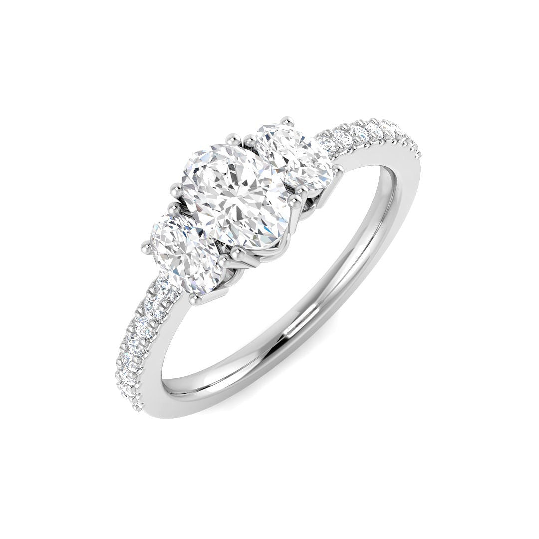 9ct White Gold Oval Lab Grown Diamond Ring 1