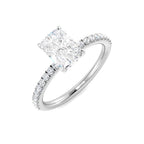 9ct White Gold Cushion Lab Grown Diamond Ring 1