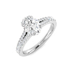 Platinum Oval Lab Grown Diamond Ring 1