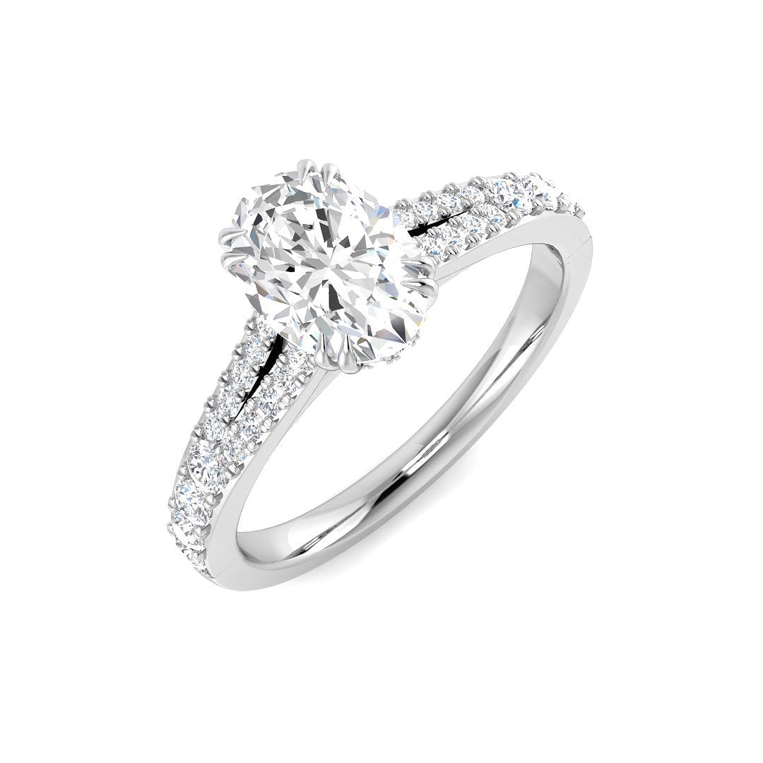 Platinum Oval Lab Grown Diamond Ring 1