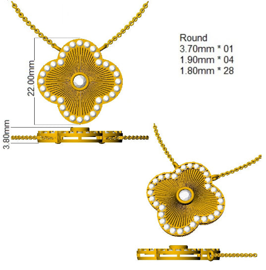 9ct Yellow Gold Round Lab Grown Diamond Necklace 2