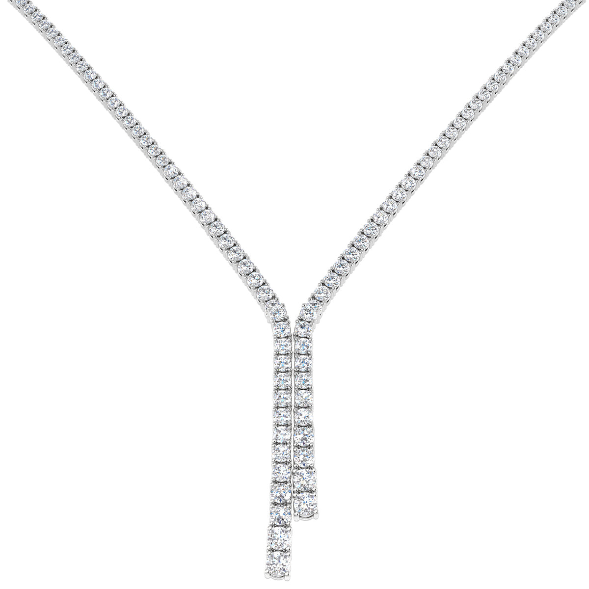 9ct White Gold Round Lab Grown Diamond Necklace 1
