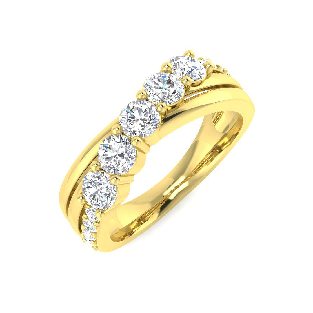 9ct Yellow Gold Round Lab Grown Diamond Ring 1