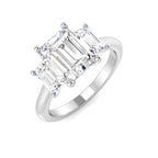 Platinum Emerald Cut Lab Grown Diamond Ring 1