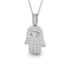 9ct White Gold Round Lab Grown Diamond Pendant 1