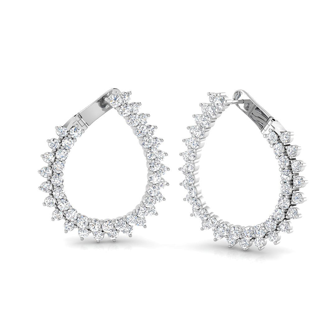 9ct White Gold Round Lab Grown Diamond Earrings 1