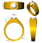 9ct Yellow Gold Round Lab Grown Diamond Ring 3