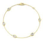 9ct Yellow Gold Pear Lab Grown Diamond Bracelet 1
