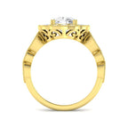 9ct Yellow Gold Cushion Cvd Old Cut Ring 2