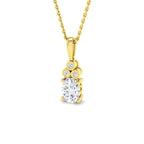 9ct Yellow Gold Oval Lab Grown Diamond Pendant 1