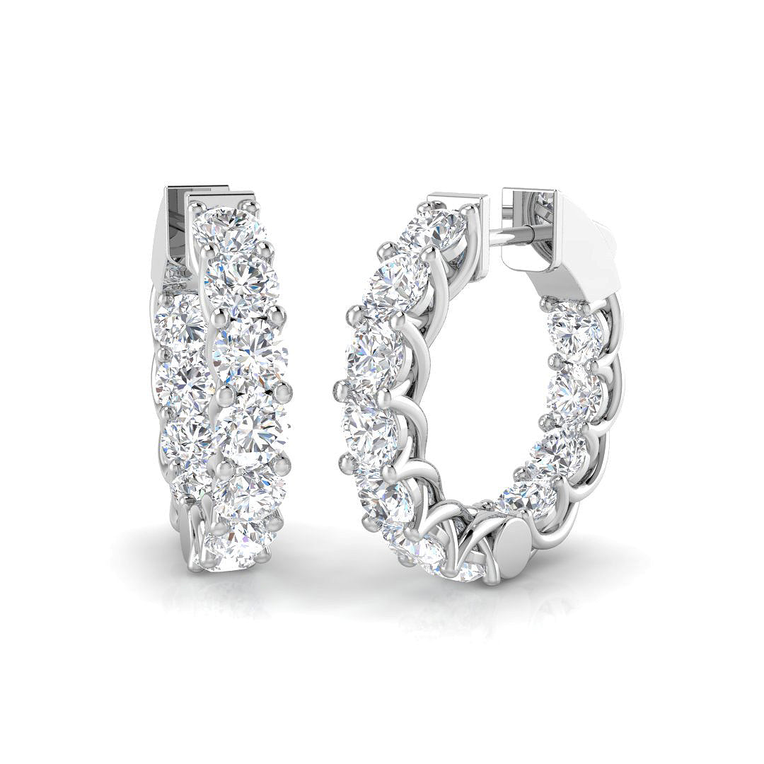 9ct White Gold Round Lab Grown Diamond Earrings 1