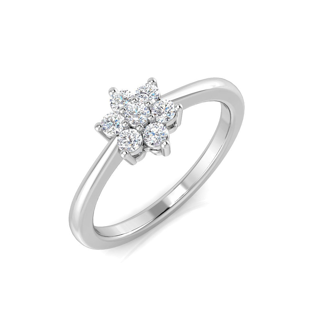 9ct White Gold Round Lab Grown Diamond Ring 1