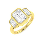 9ct Yellow Gold Emerald Cut Lab Grown Diamond Ring 1