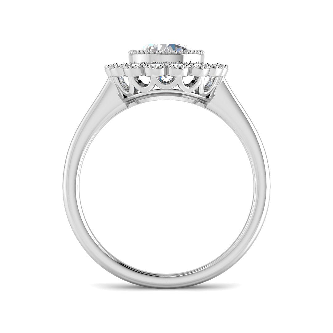 9ct White Gold Round Diamond Ring 2