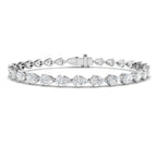 9ct White Gold Pear Lab Grown Diamond Bracelet 1