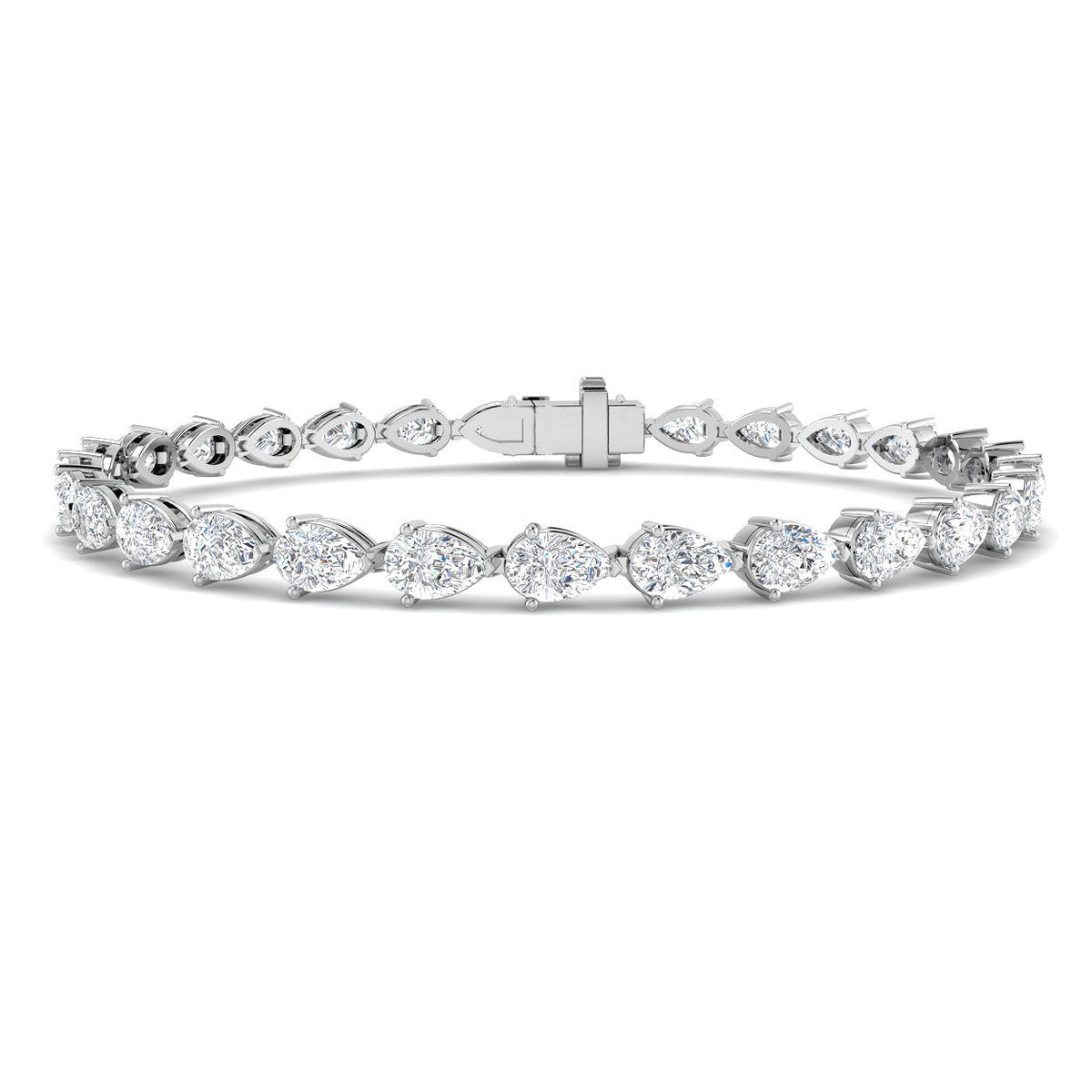 9ct White Gold Pear Lab Grown Diamond Bracelet 1