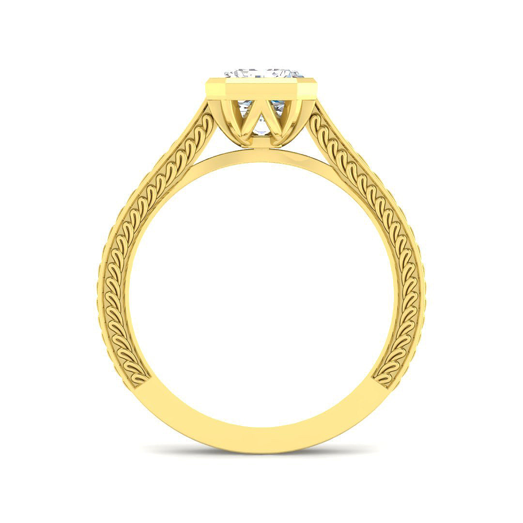 9ct Yellow Gold Radiant Lab Grown Diamond Ring 2