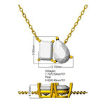 9ct Yellow Gold Emerald Cut and Pear Lab Grown Diamond Necklace 2