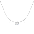 9ct White Gold Emerald Cut and Pear Lab Grown Diamond Necklace 1