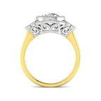 9ct Two Tone Round Cvd Old Cut Ring 2