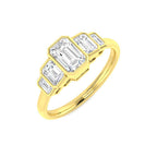 9ct Yellow Gold Emerald Cut Lab Grown Diamond Ring 1