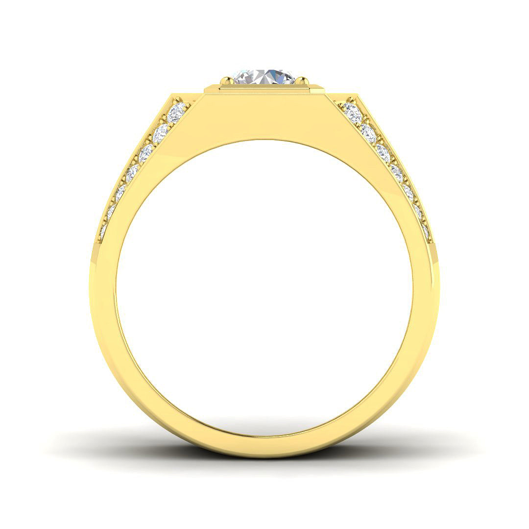 9ct Yellow Gold Round Lab Grown Diamond Ring 2