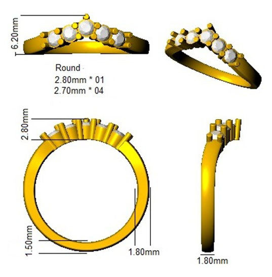 Platinum Round Lab Grown Diamond Ring 3