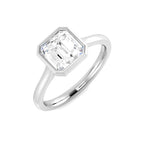 9ct White Gold Asscher Cut Lab Grown Diamond Ring 1