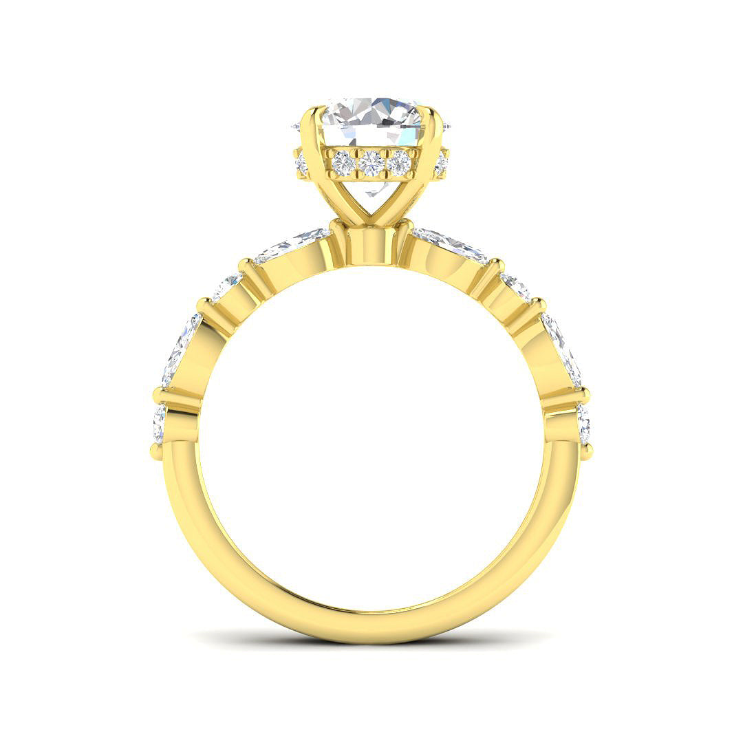 18ct Yellow Gold Marquise Lab Grown Diamond Ring 2