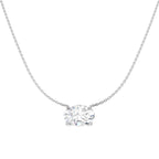 9ct White Gold Oval Lab Grown Diamond Necklace 1