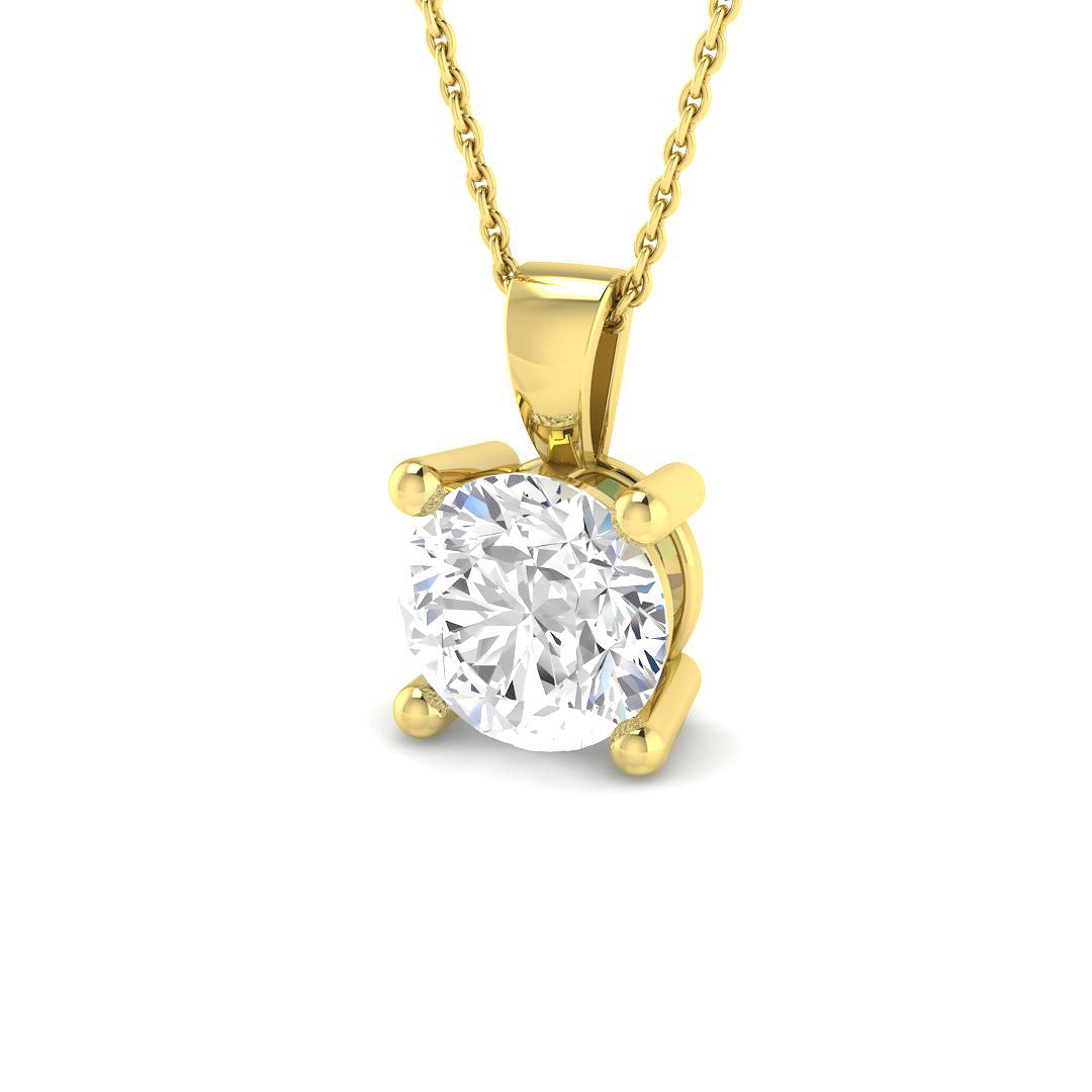 9ct Yellow Gold Round Lab Grown Diamond Pendant 1