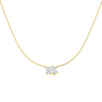 9ct Yellow Gold Emerald Cut and Pear Lab Grown Diamond Necklace 1