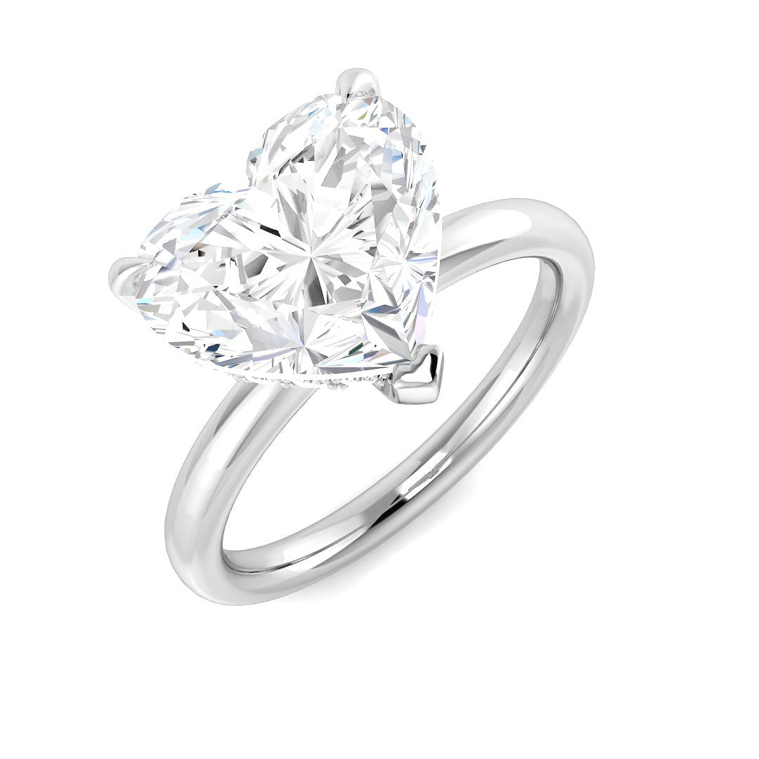 9ct White Gold Heart Lab Grown Diamond Ring 1