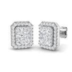 9ct White Gold Round Lab Grown Diamond Earrings 1