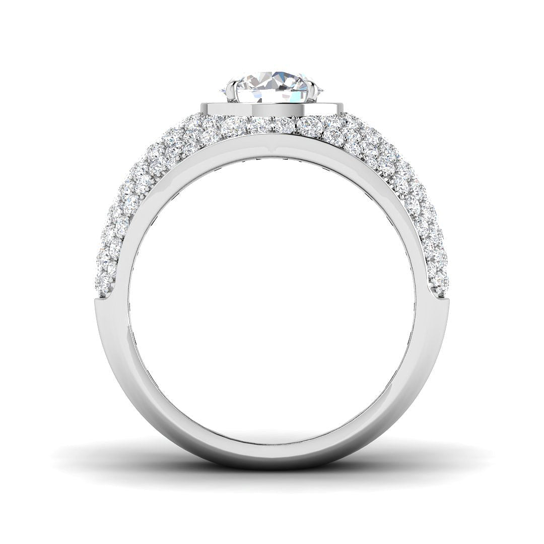 9ct White Gold Round Lab Grown Diamond Ring 2
