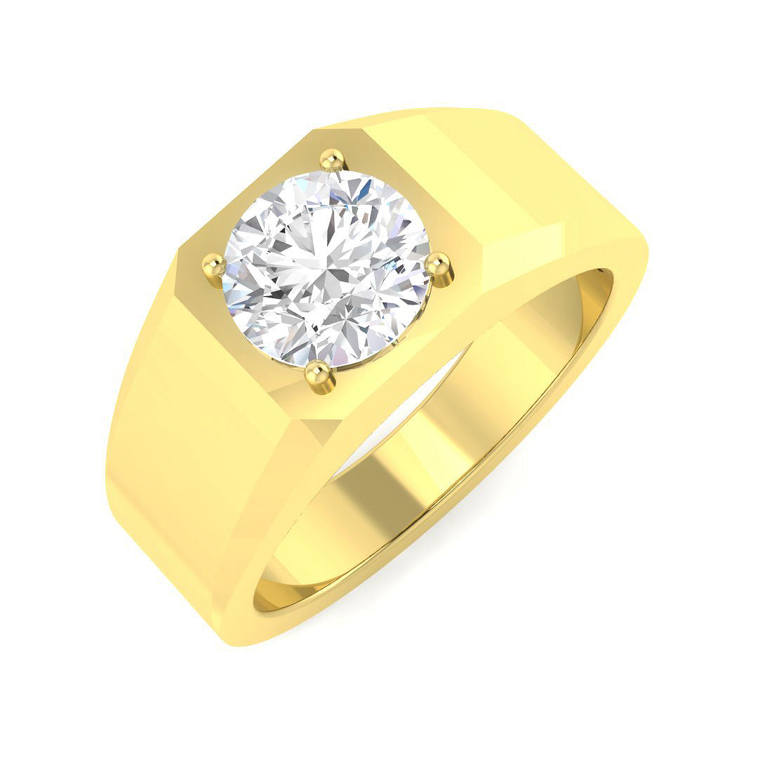 9ct Yellow Gold Round Lab Grown Diamond Ring 1
