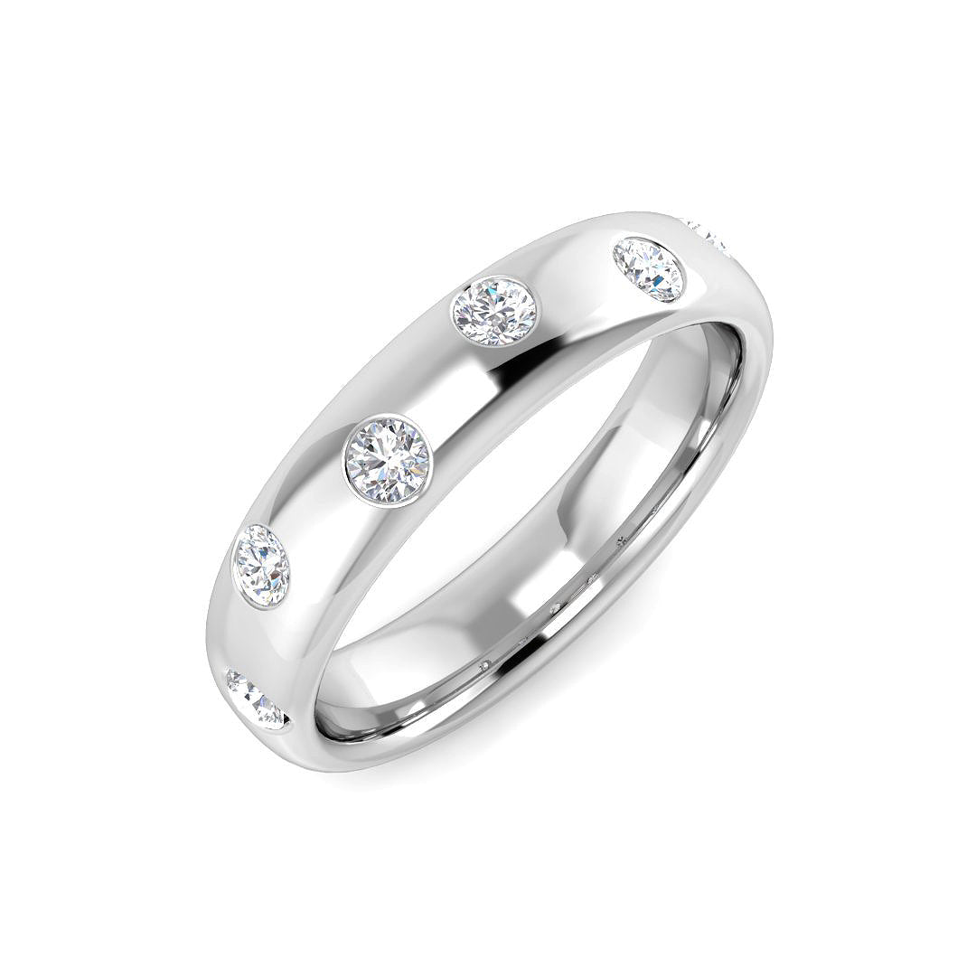 9ct White Gold Round Lab Grown Diamond Ring 1
