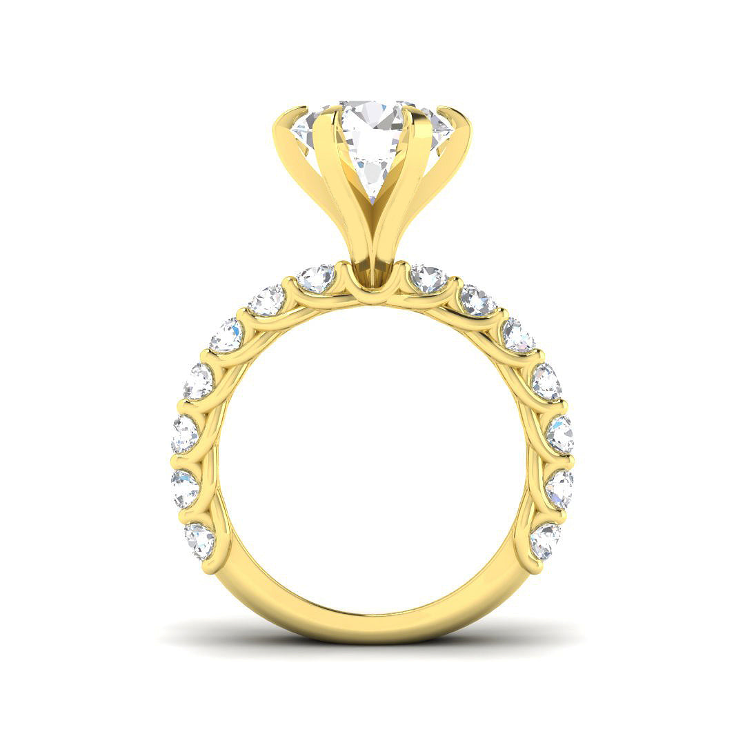 9ct Yellow Gold Round Lab Grown Diamond Ring 2