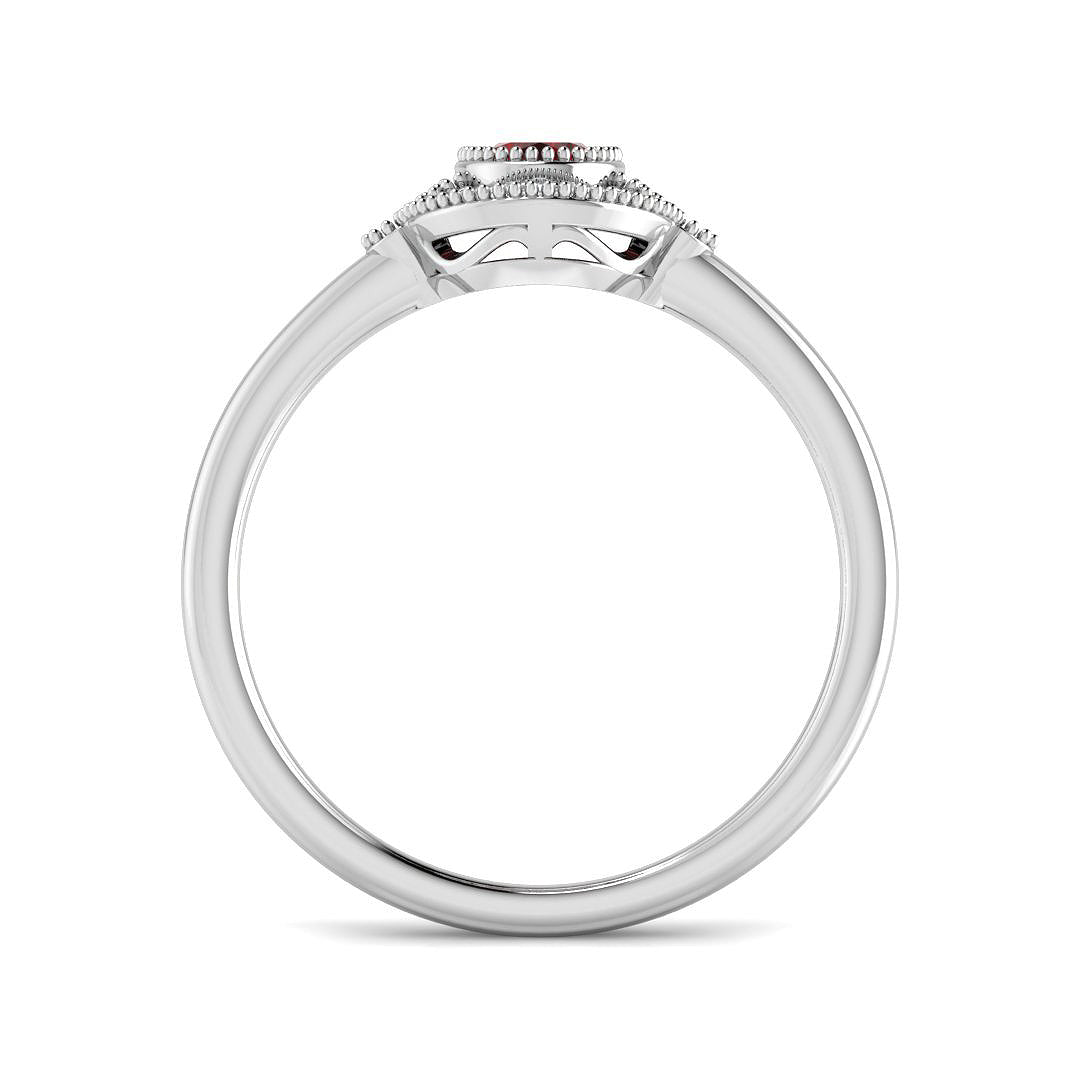 9ct White Gold Oval Ruby and Diamond Ring 2