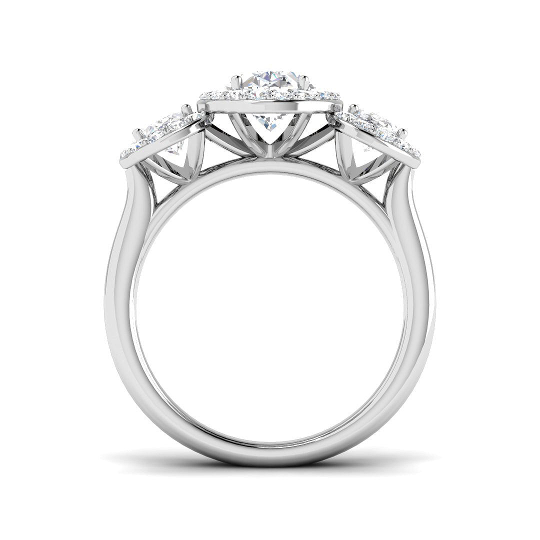 Platinum Oval Lab Grown Diamond Ring 2