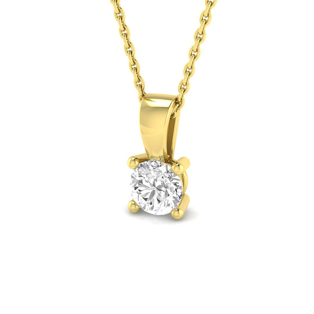 9ct Yellow Gold Round Lab Grown Diamond Pendant 1