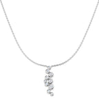 9ct White Gold Round Lab Grown Diamond Necklace 1