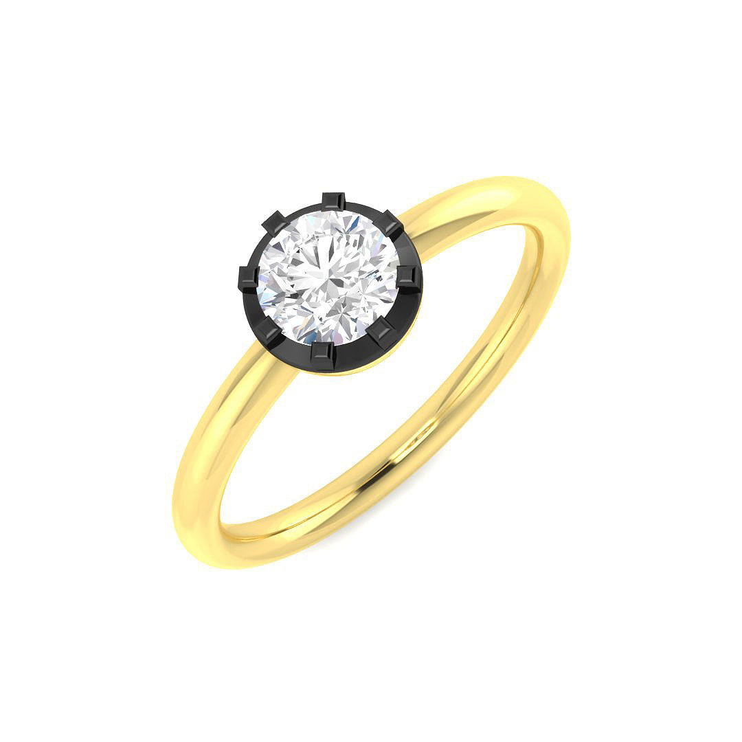 9ct Yellow Gold Round Lab Grown Diamond Ring 1